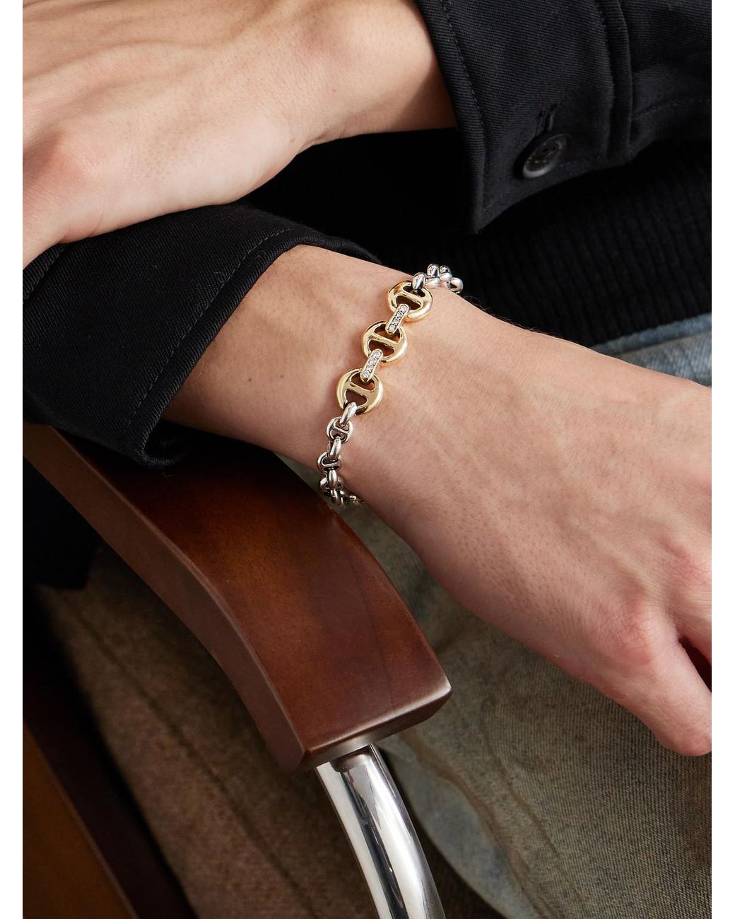 Hoorsenbuhs Black Sterling And 18-Karat Diamond Bracelet for men
