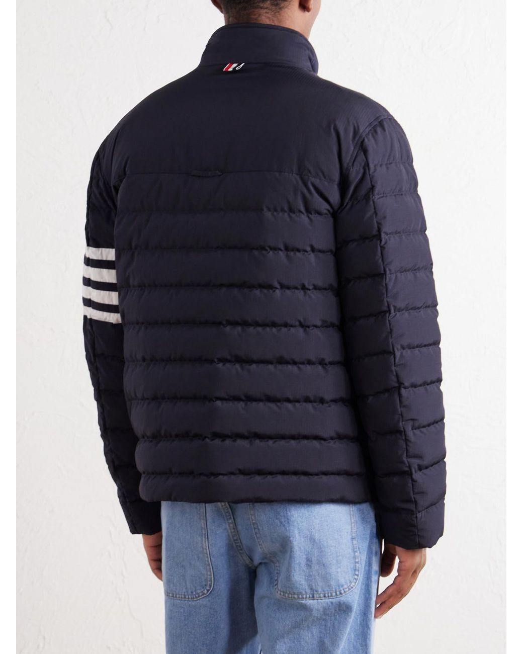 Thom Browne Blue Striped Quilted Ripstop Down Jacket for men