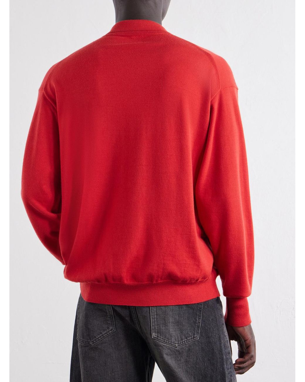 A.PRESSE Red Wool Polo Shirt for men