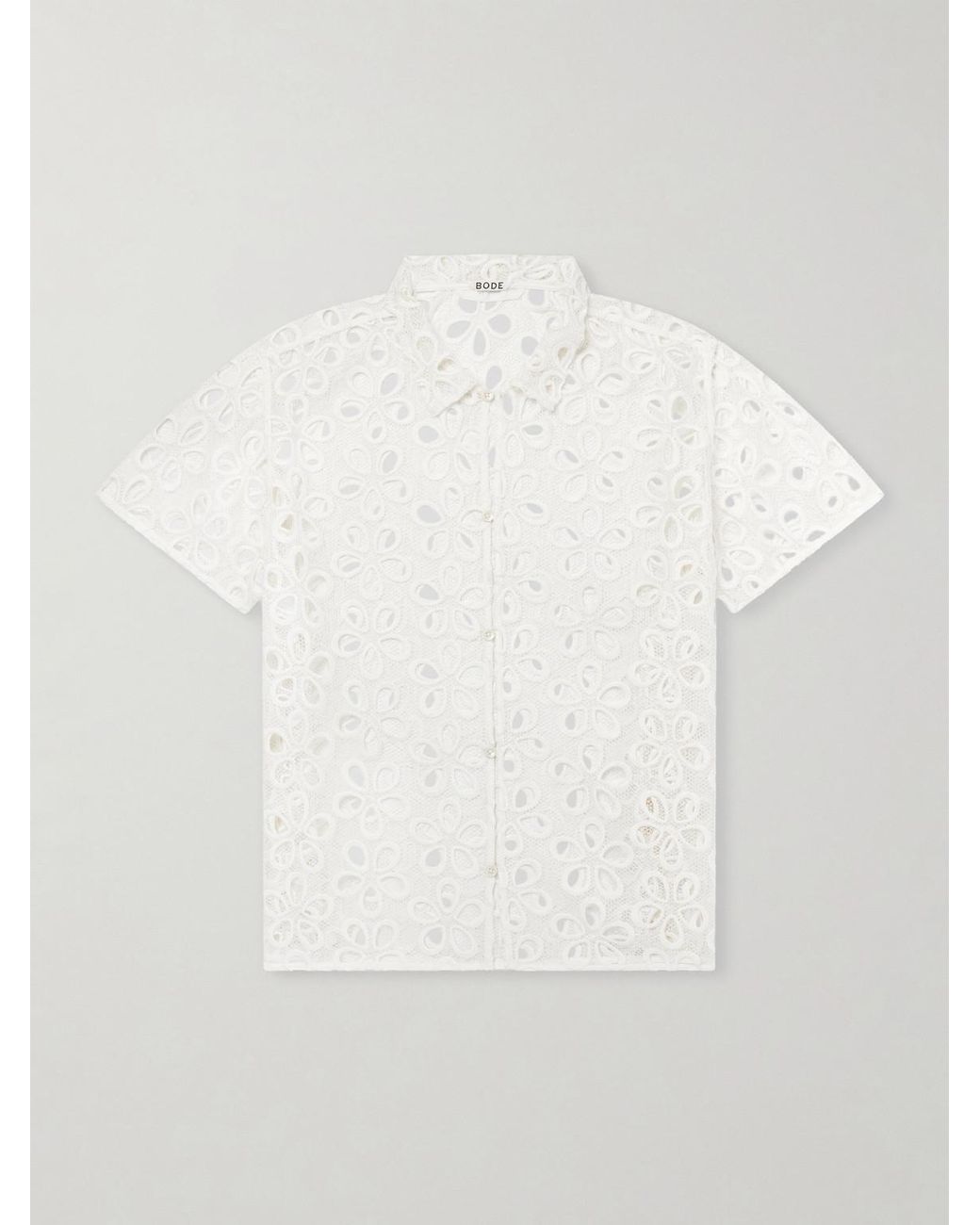 Bode White Primrose Cotton-lace Shirt for men