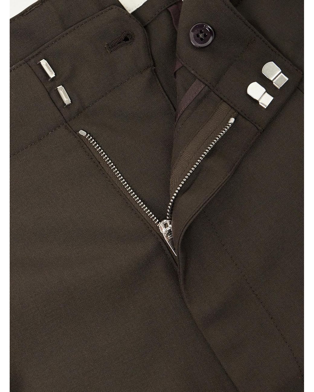 Lemaire Brown Straight-Leg Pleated Woven Trousers for men
