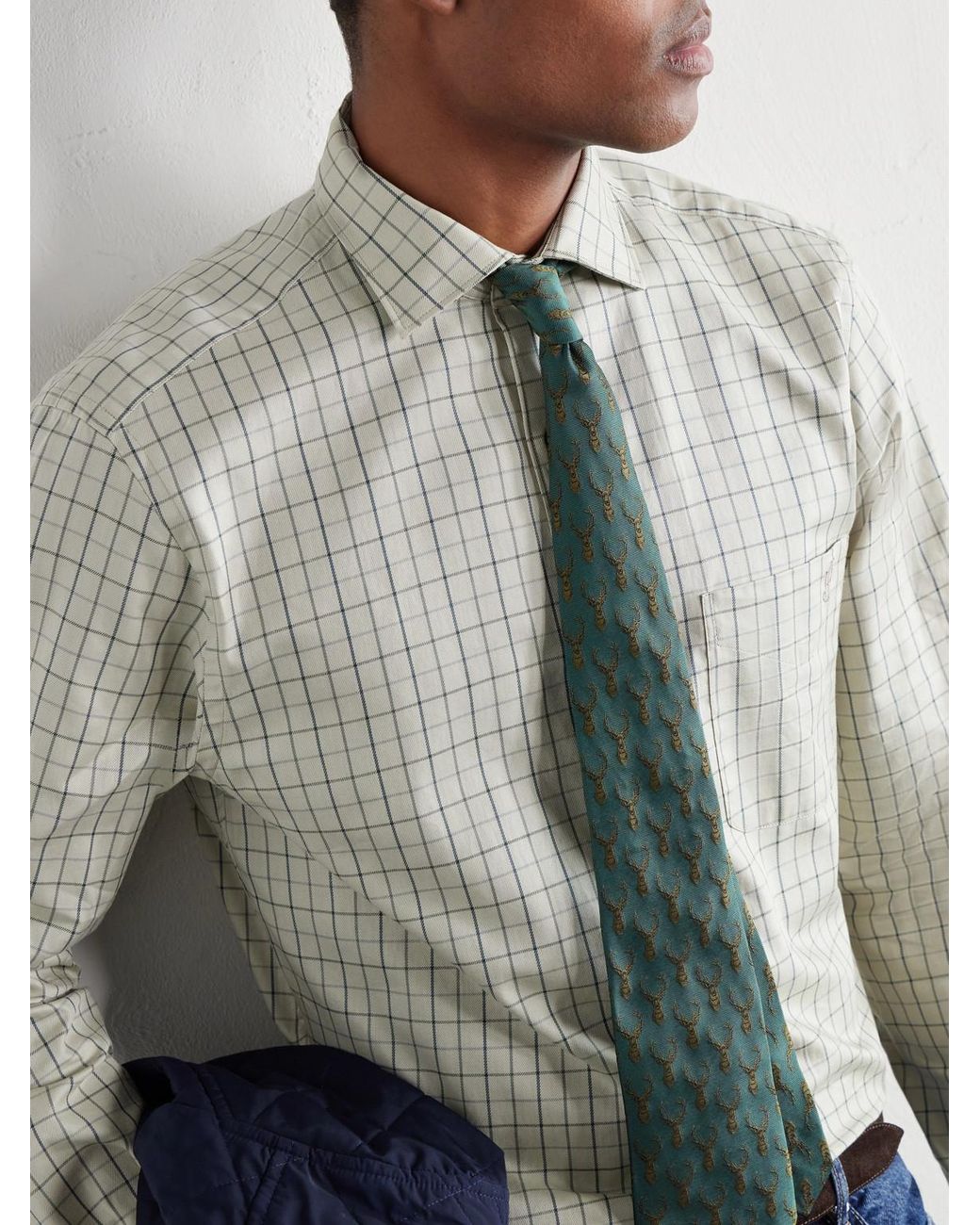 James Purdey & Sons Green 8Cm Printed Silk Tie for men