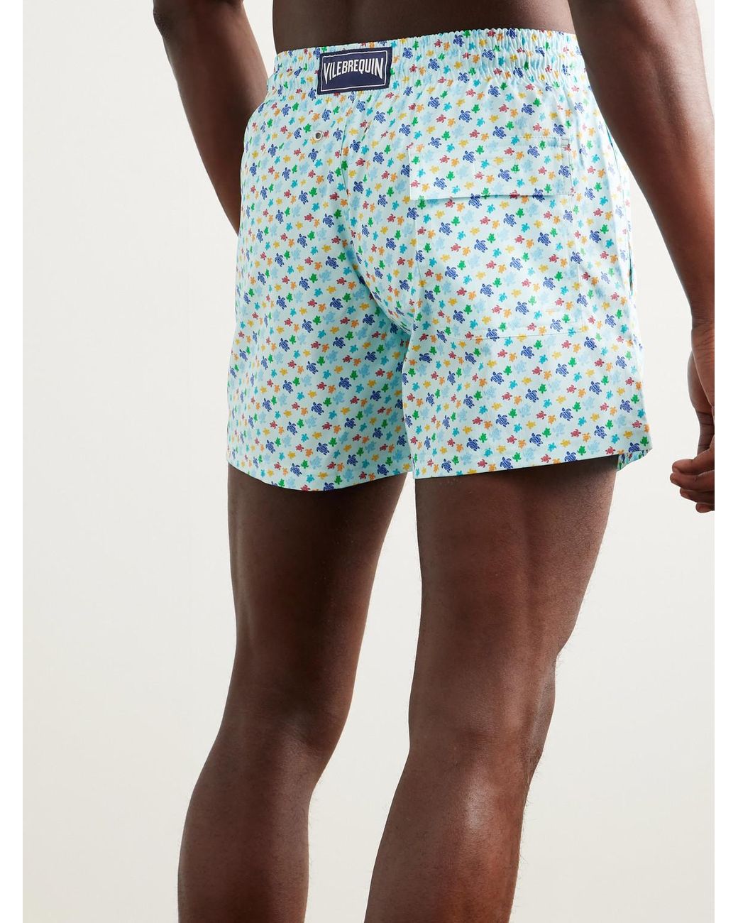 Vilebrequin Blue Moorise Straight-Leg Mid-Length Printed Recycled Swim Shorts for men