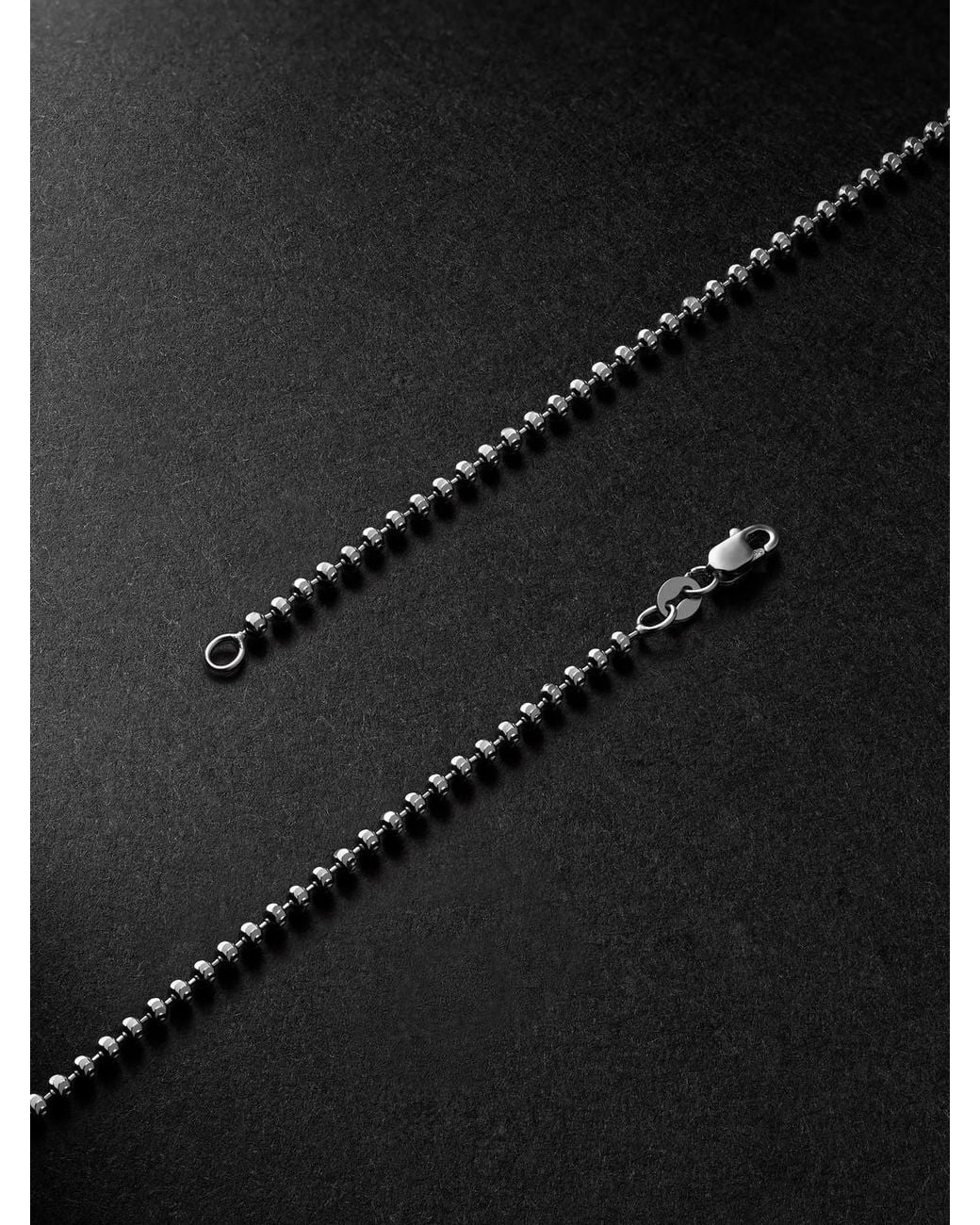 Alex Moss New York Black 20-Inch 14-Karat Ball Chain Necklace for men