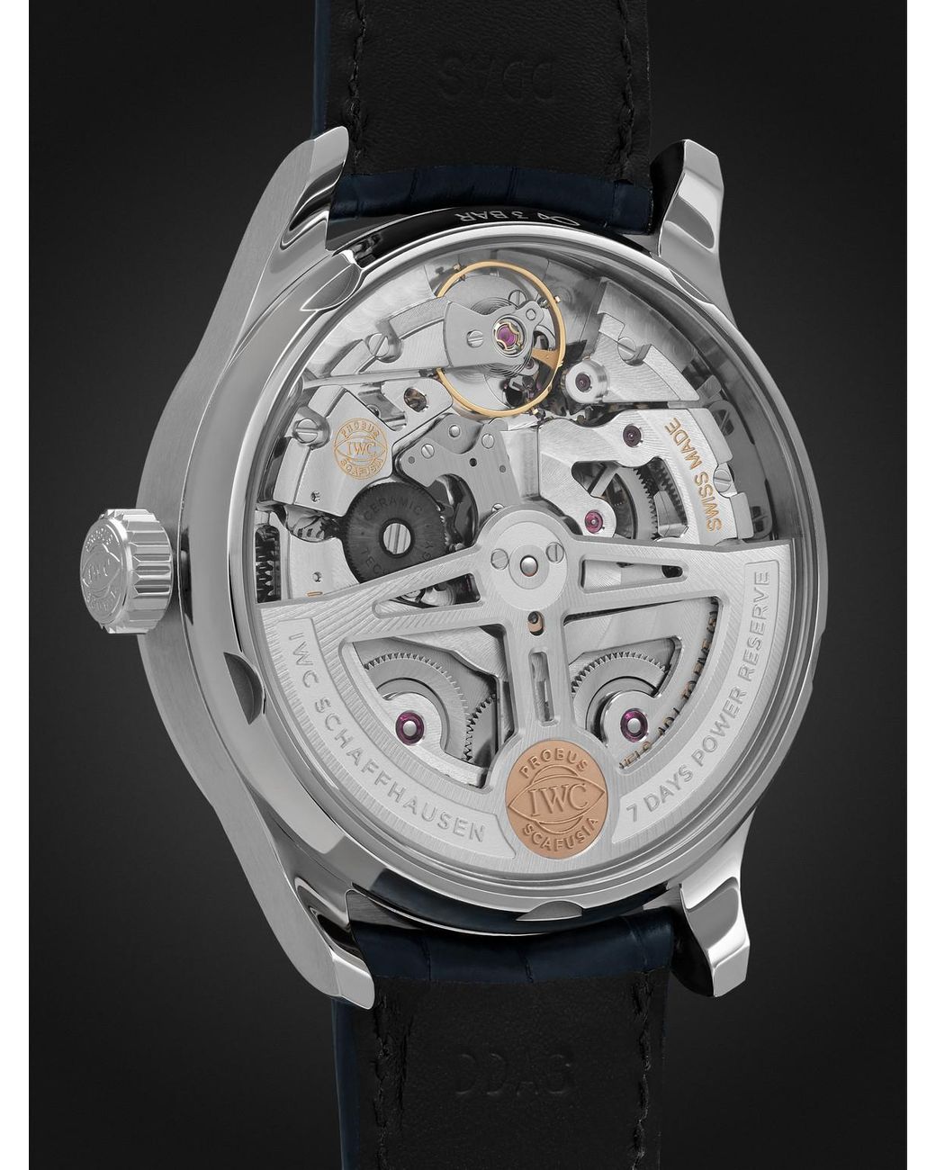 Iwc Black Portugieser Automatic Stainless Steel Watch, Ref. Iw500715 for men