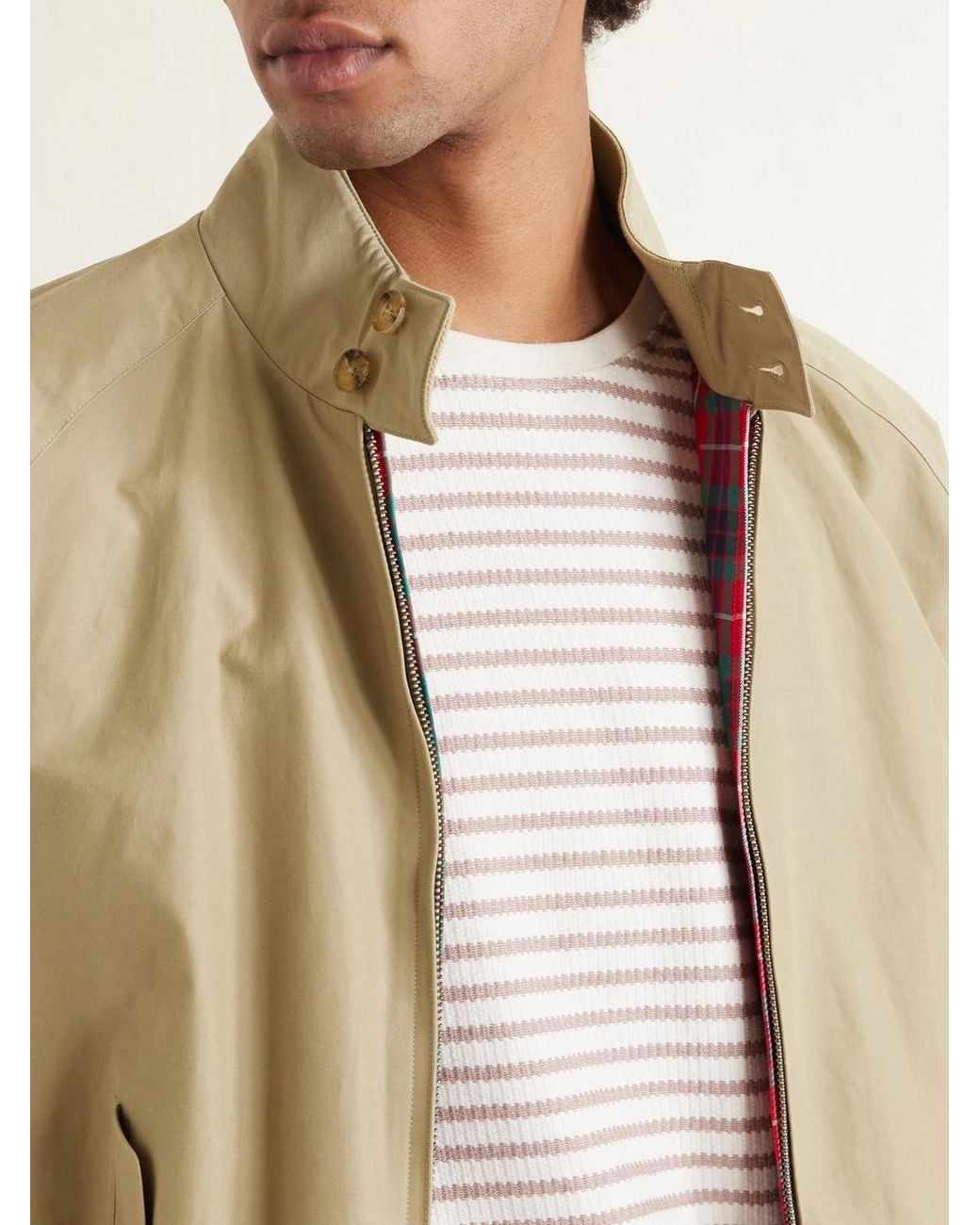 Mr P. Pink Striped Ribbed Cotton-jersey T-shirt for men