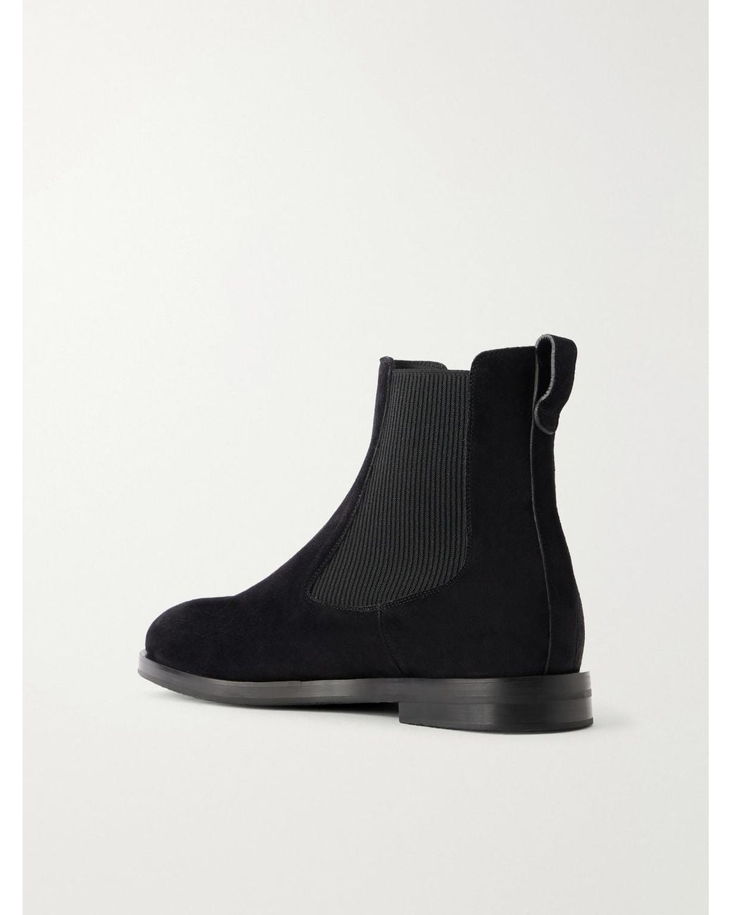 Manolo Blahnik Black Sempione Manny Suede Chelsea Boots for men