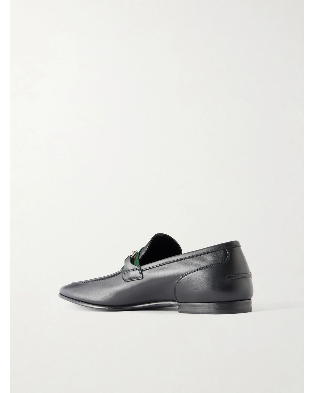Gucci White Como Horsebit-embellished Leather Loafers for men