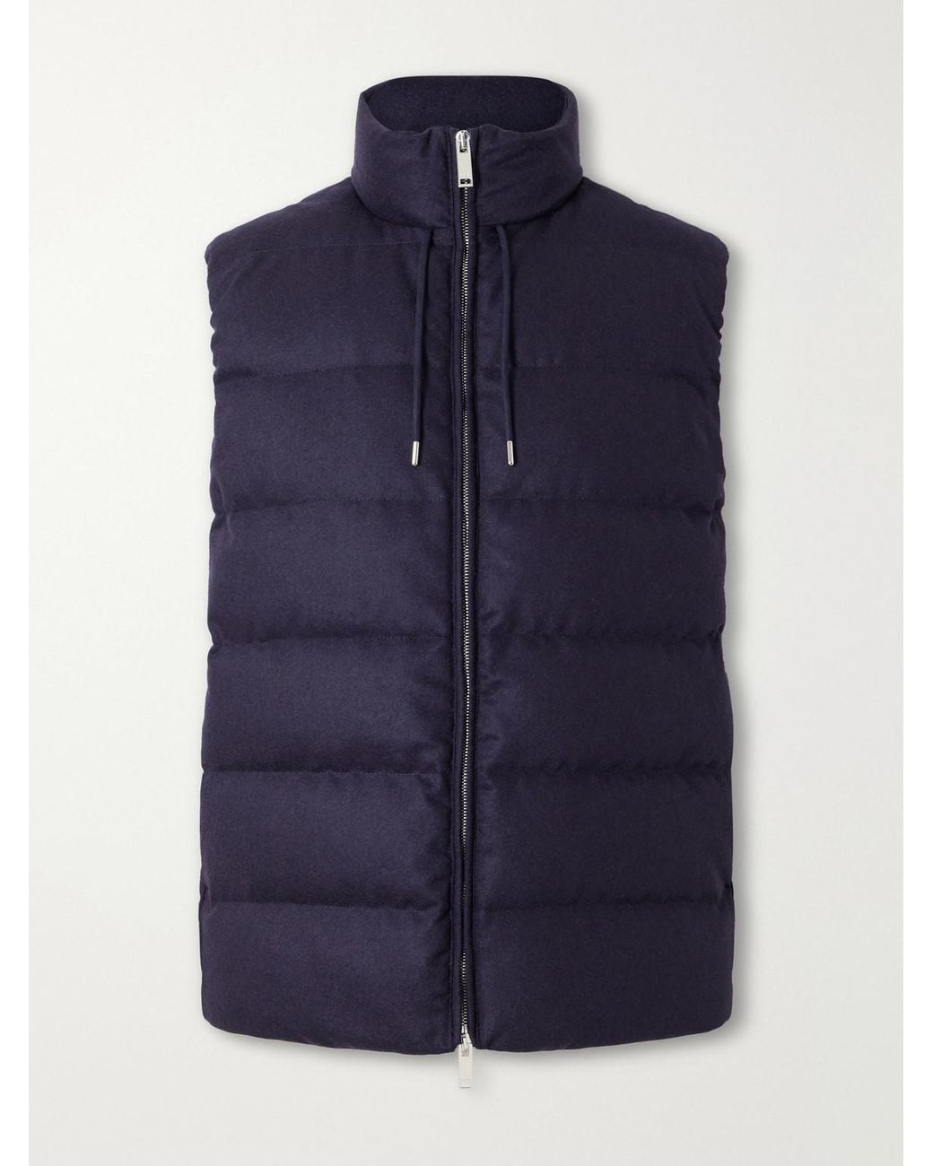 Slowear Blue Montedoro Quilted Wool-blend Down Gilet for men