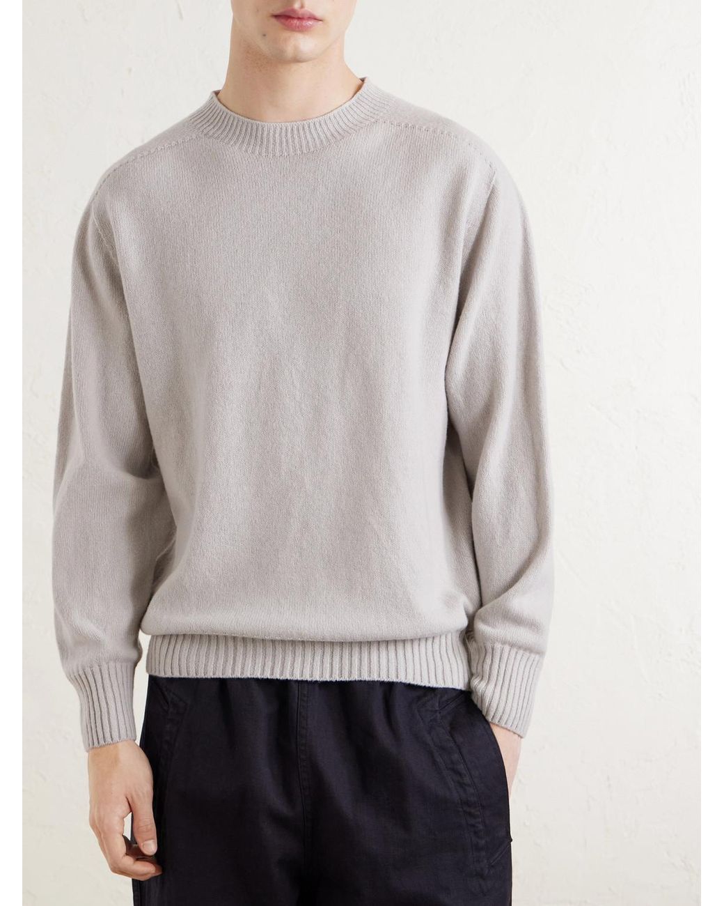 Margaret Howell White Merino Wool Sweater for men