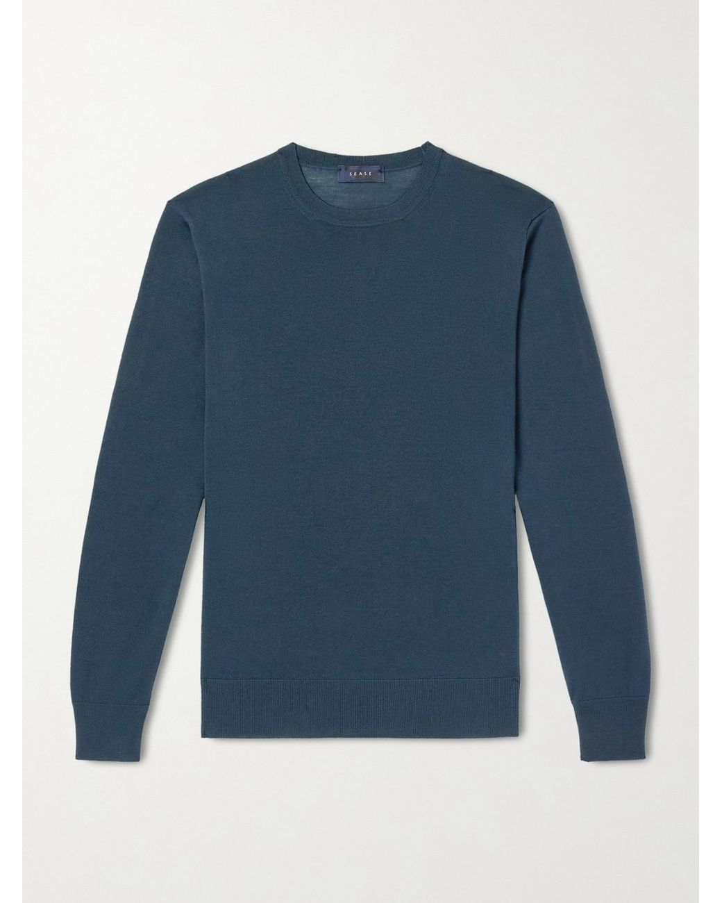 Sease Blue Lasca Wish Virgin Wool T-Shirt for men