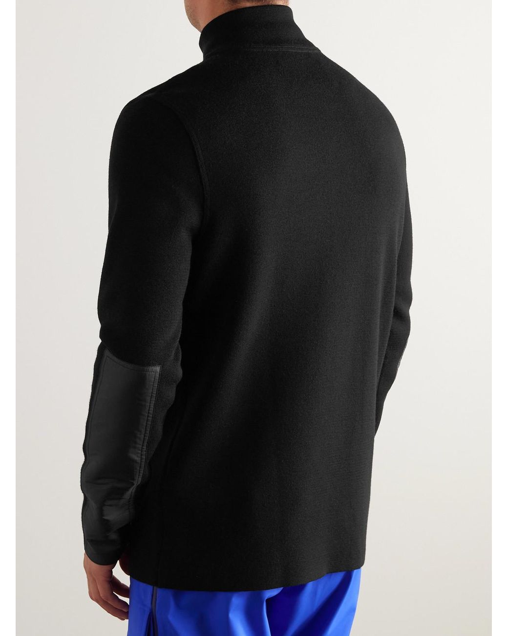 Aztech Mountain Black Matterhorn Shell-Trimmed Wool Half-Zip Ski Mid-Layer for men