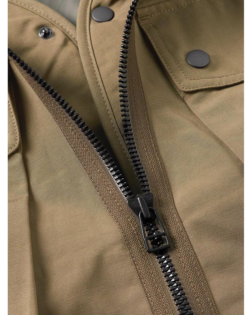 FRIZMWORKS Smock Kapuzenjacke aus Twill aus einer Baumwollmischung mit Futter aus Fleece in Natural für Herren