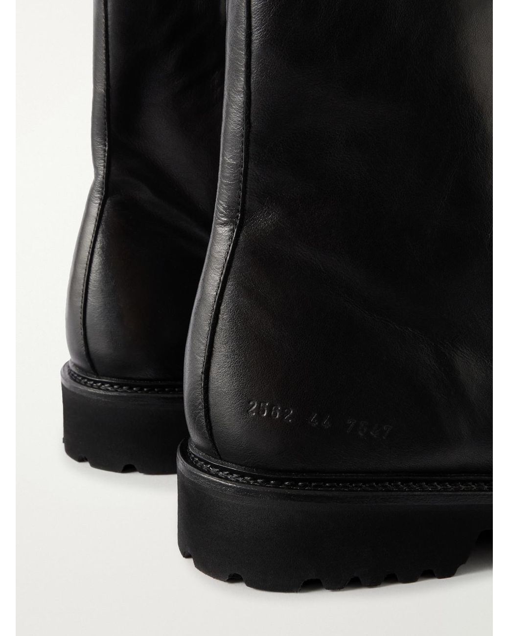 Common Projects Black Piuma Leather Lace-Up Boots for men