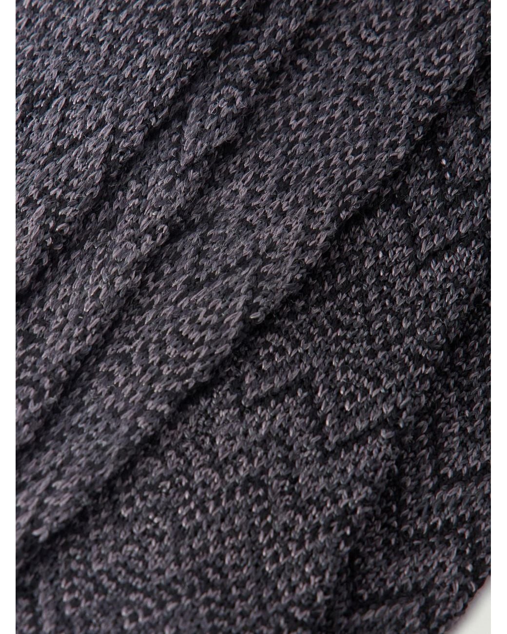 Missoni White Striped Crochet-Knit Wool And Silk-Blend Tie for men