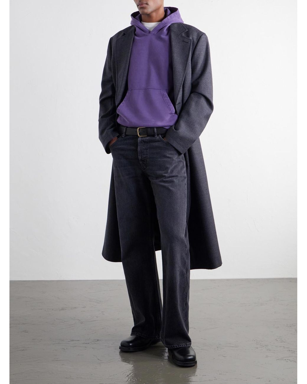 Remi Relief Purple Cotton-Fleece Hoodie for men