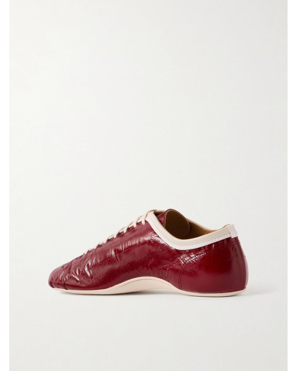 Dries Van Noten Red Glossed Leather Sneakers for men