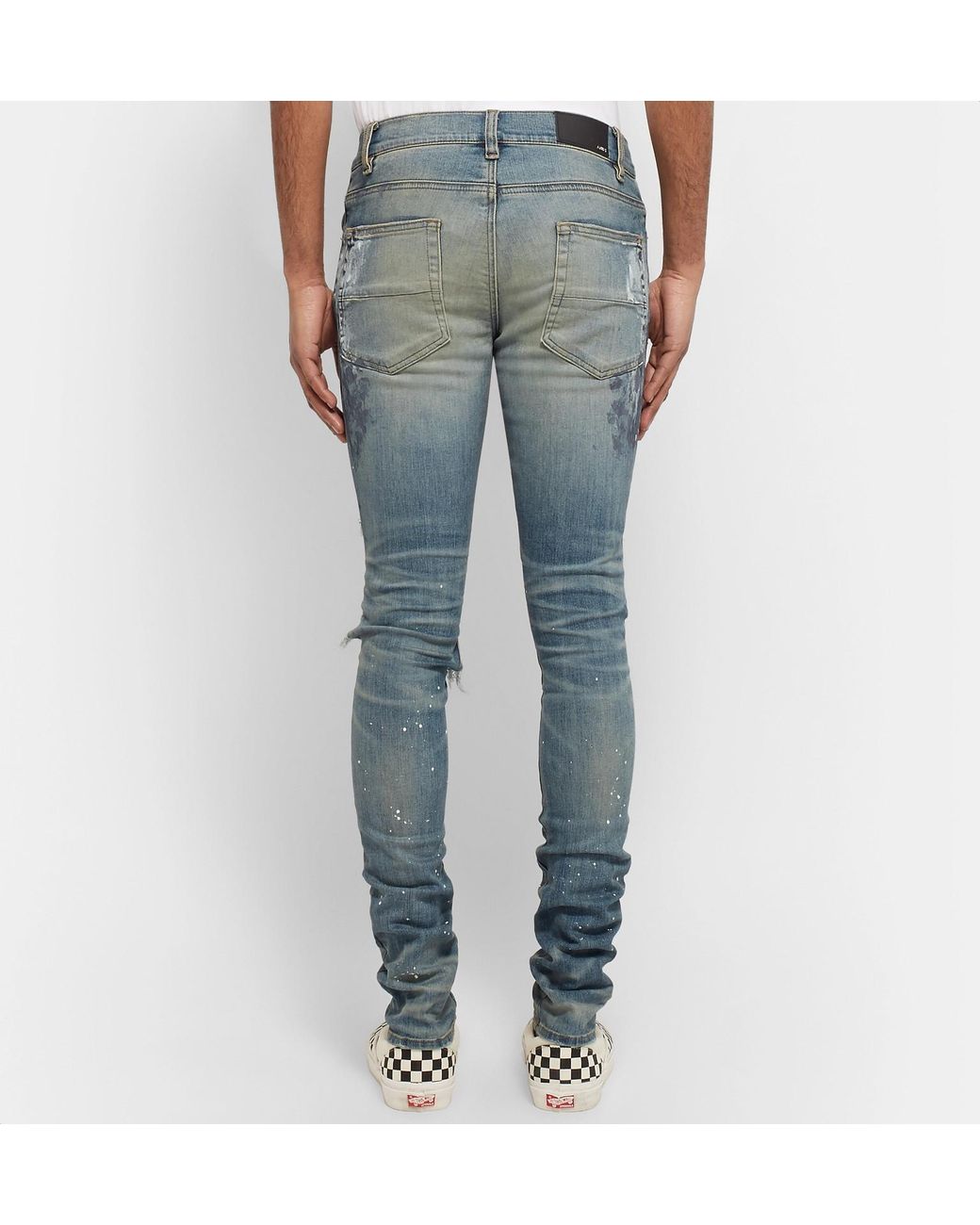 Amiri Crystal Thrasher Skinny fit Embellished Painted Distressed