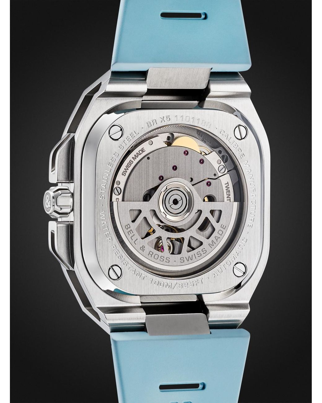 Bell & Ross Black Br-X5 Automatic 41Mm Steel And Rubber Watch, Ref. No. Brx5R-Ib-St/Srb for men