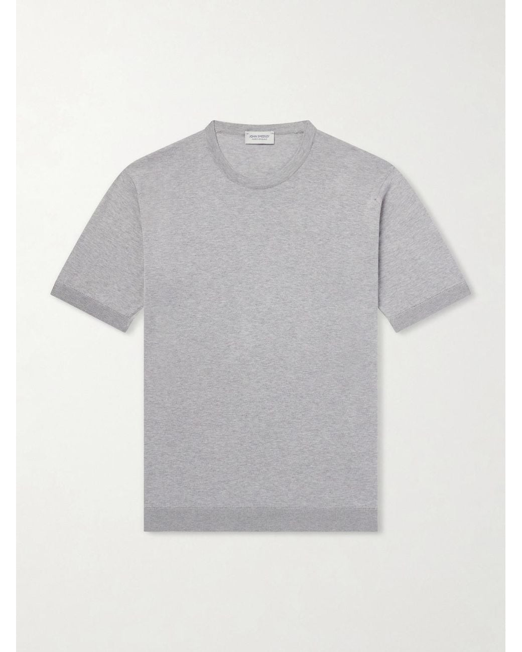 John Smedley Gray Torin Ss Cotton-knitted T-shirt for men