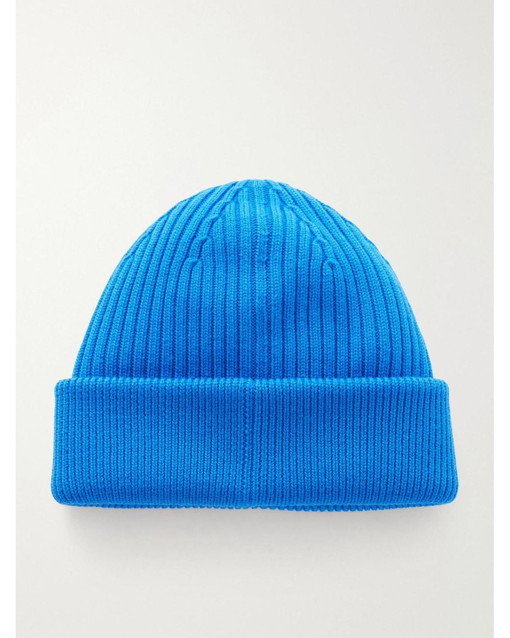 Loewe Blue Logo-Embroidered Wool Beanie for men