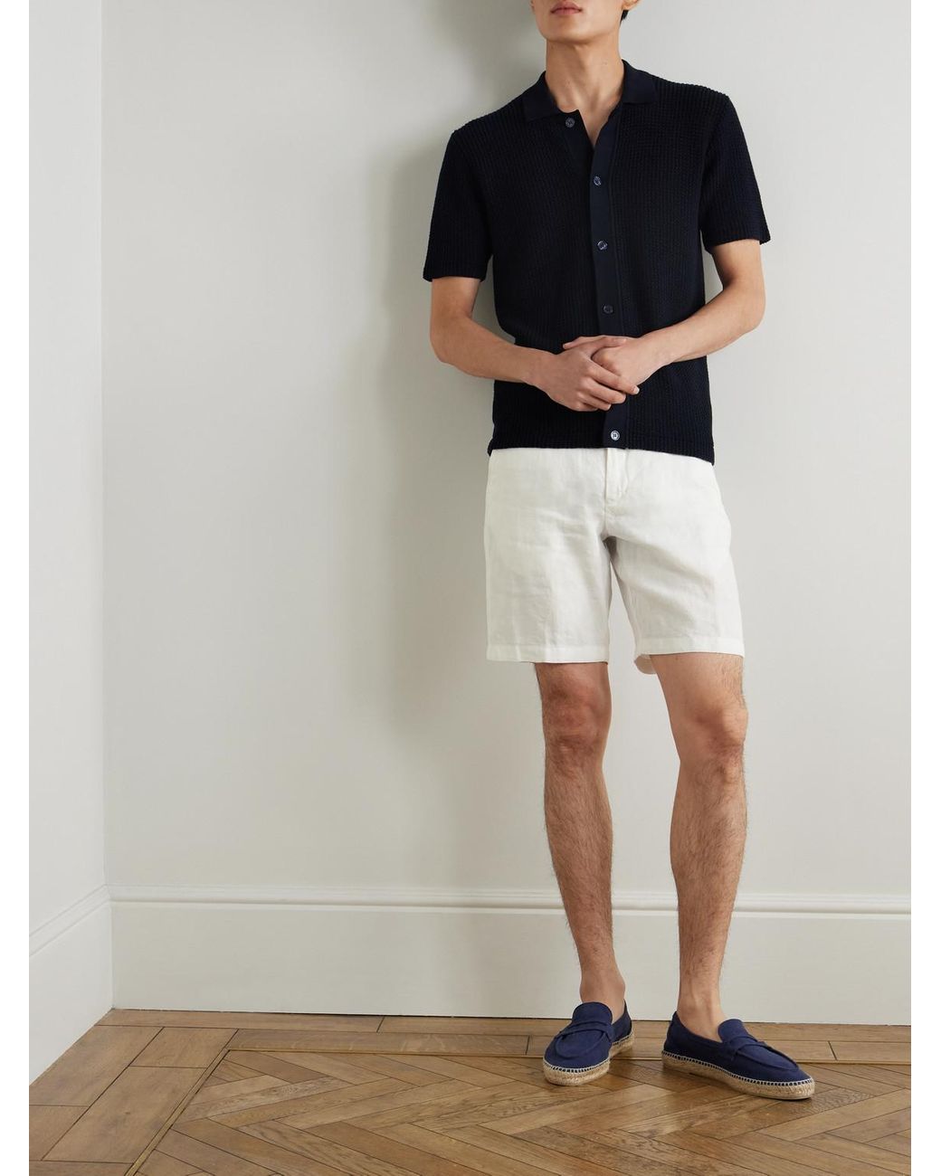 Orlebar Brown White Norwich Straight-leg Linen Shorts for men