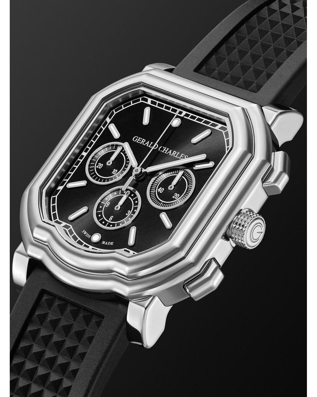 Gerald Charles Black Maestro 3.0 Automatic Chronograph Stainless Steel Watch, Ref. Gc3.0-A-00 for men