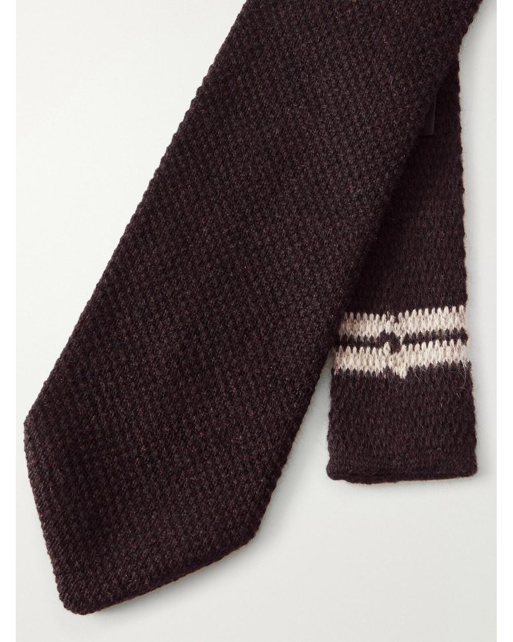 Zegna White 6.5Cm Knitted Cashmere Tie for men