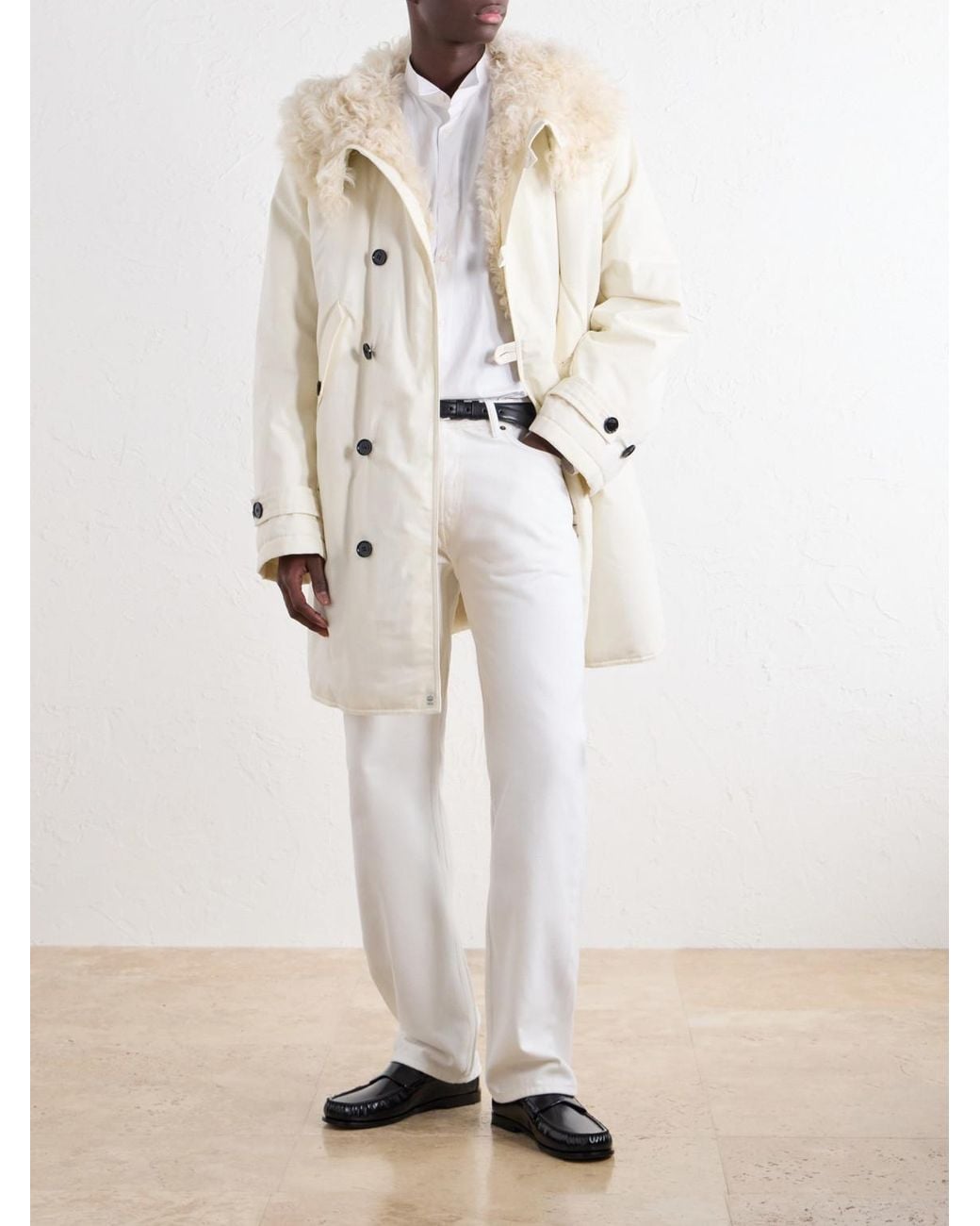 Totême Natural Hooded Shearling-Lined Cotton-Ripstop Parka for men