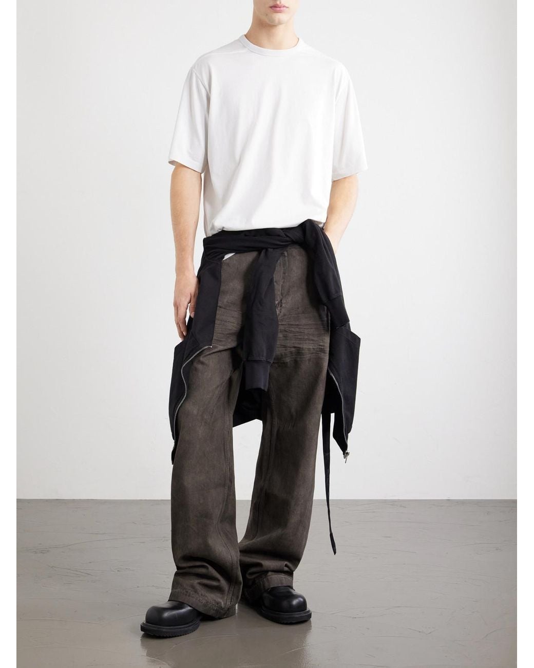 Rick Owens White Brad Cotton-Jersey T-Shirt for men