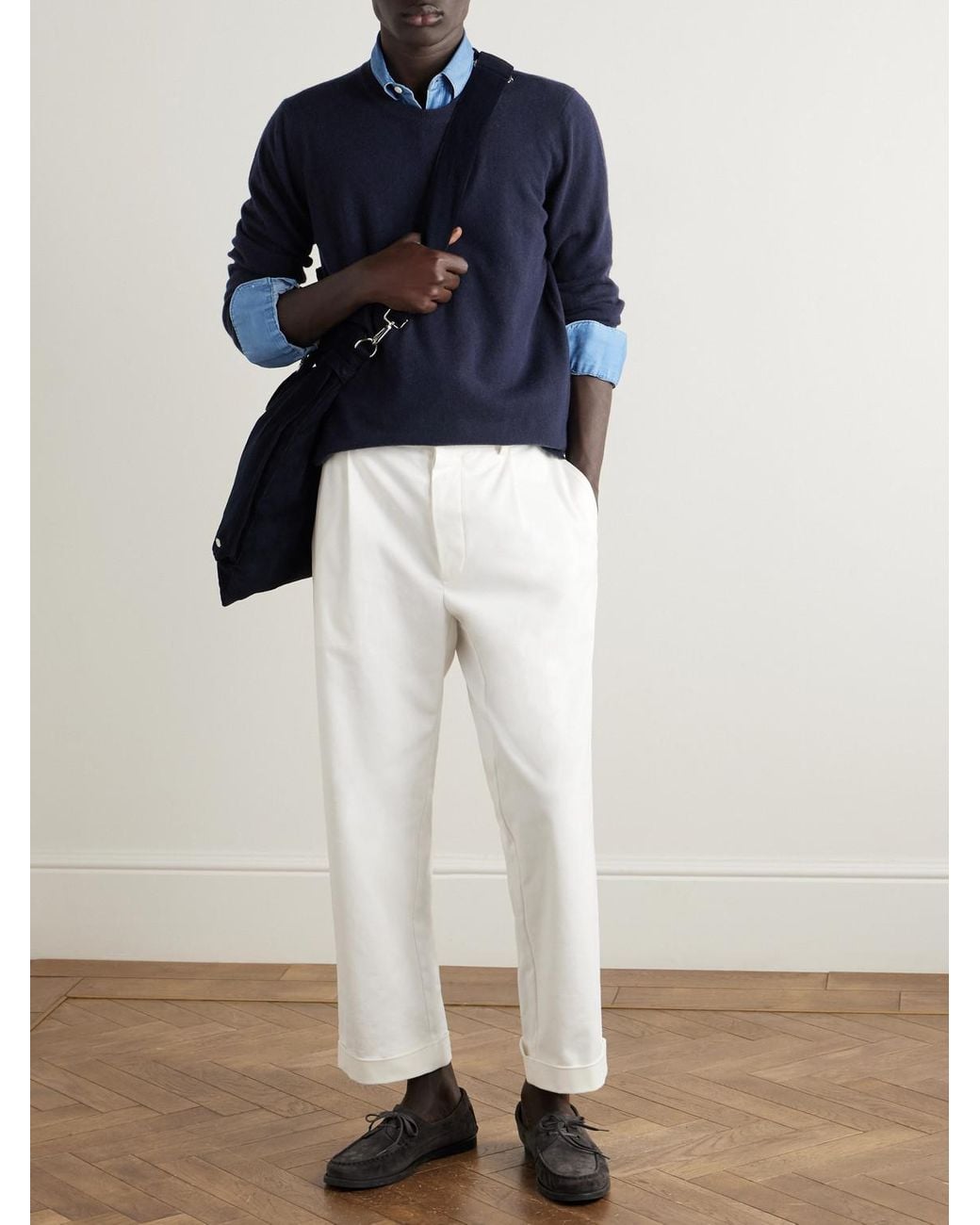 Ghiaia Blue Cashmere Sweater for men