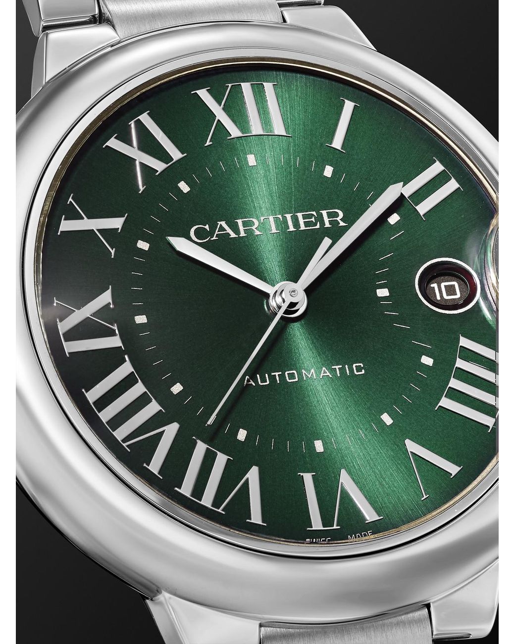 Cartier Black Ballon Bleu De Automatic Stainless Steel Watch, Ref. Wsbb0071 for men