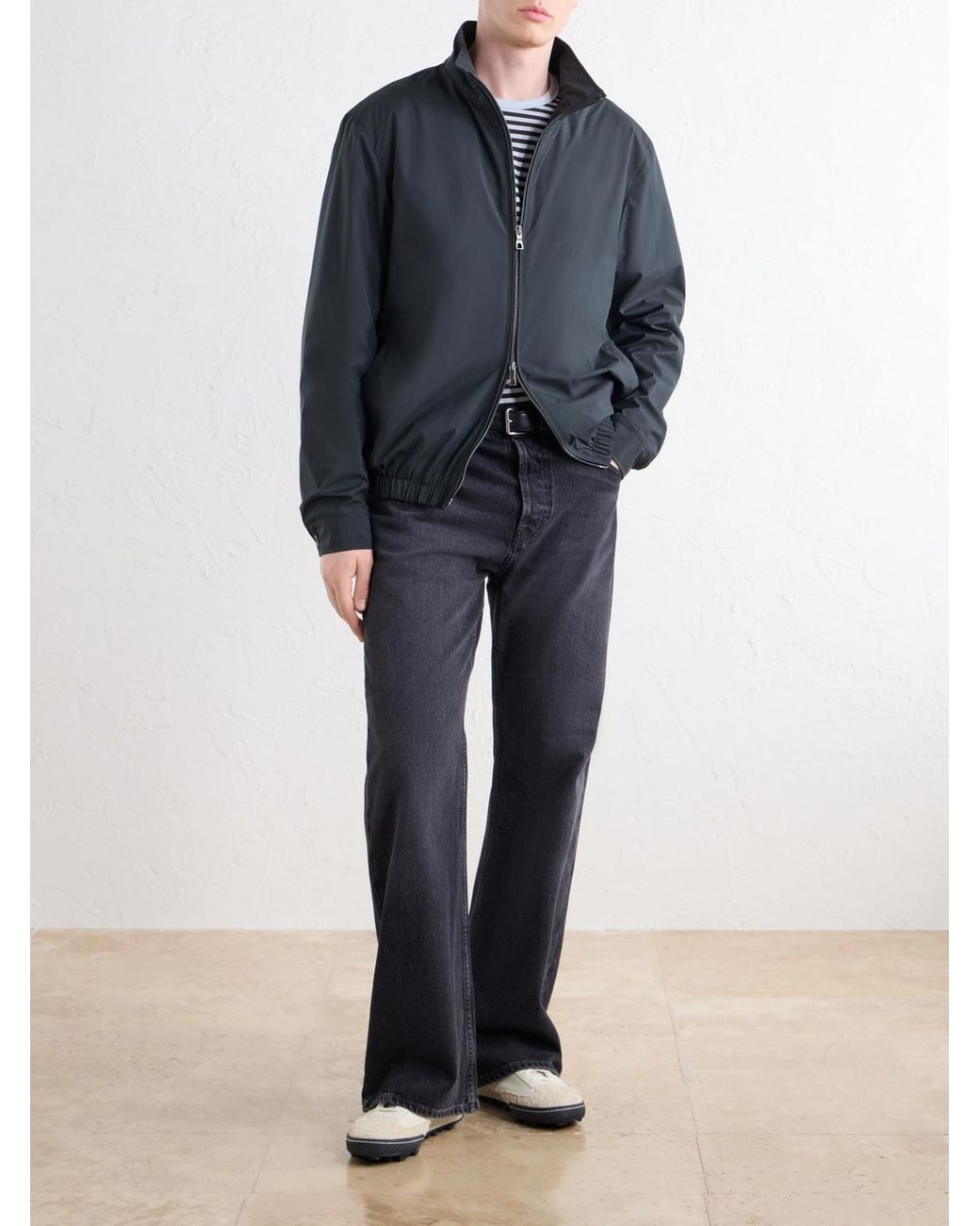 N.Peal Cashmere Blue Shell Blouson Jacket for men