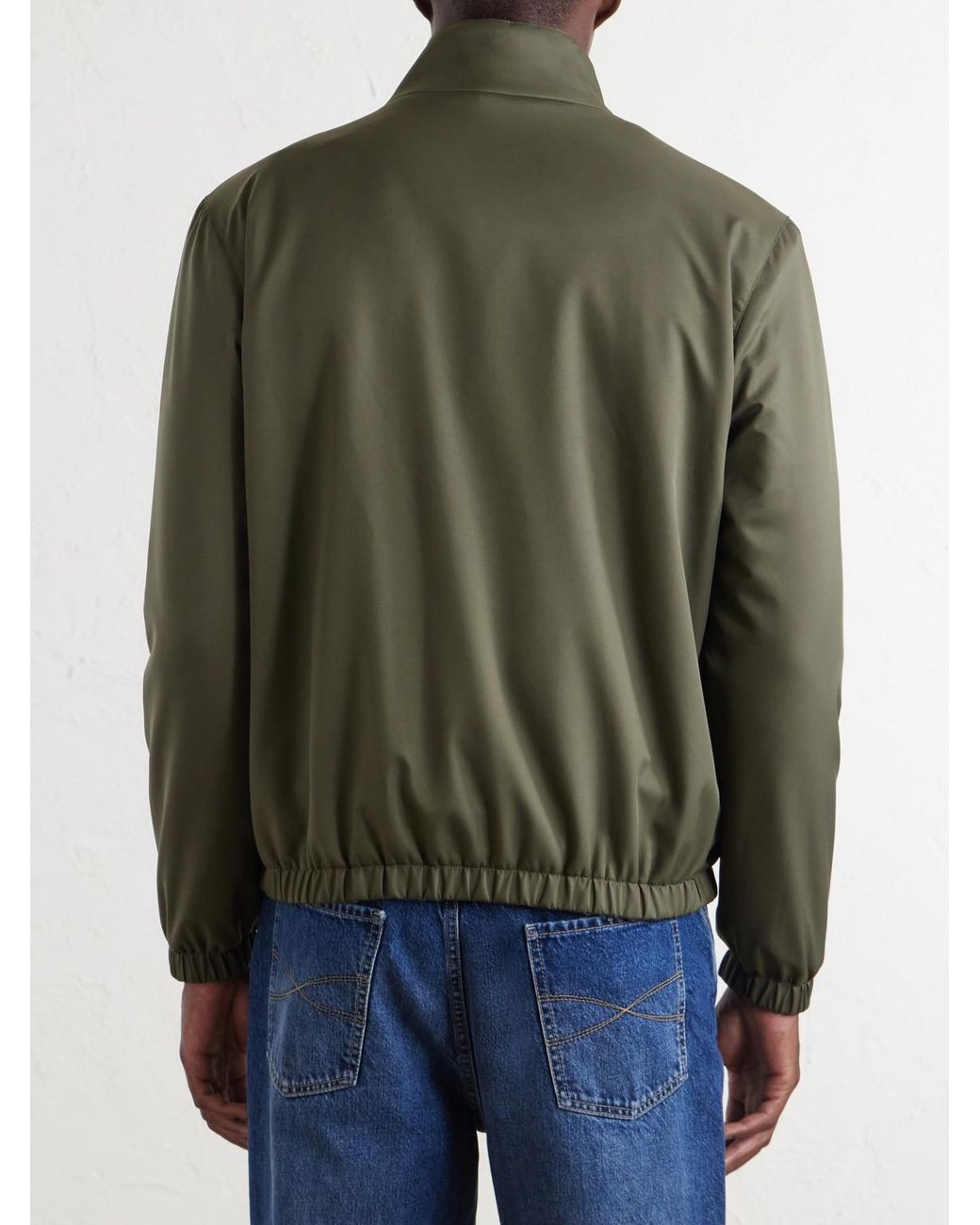 Kiton Green Reversible Shell Bomber Jacket for men