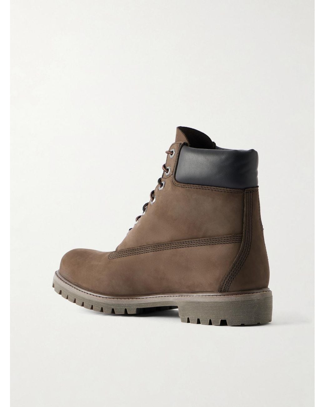 Timberland Brown Premium Nubuck Lace-Up Boots for men