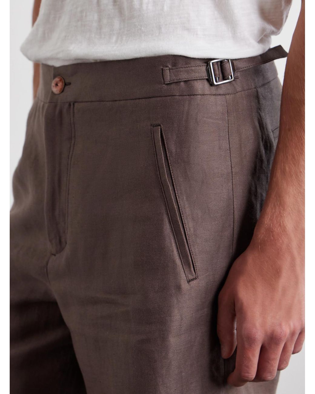 God's True Cashmere Purple Straight-Leg Linen-Twill Shorts for men