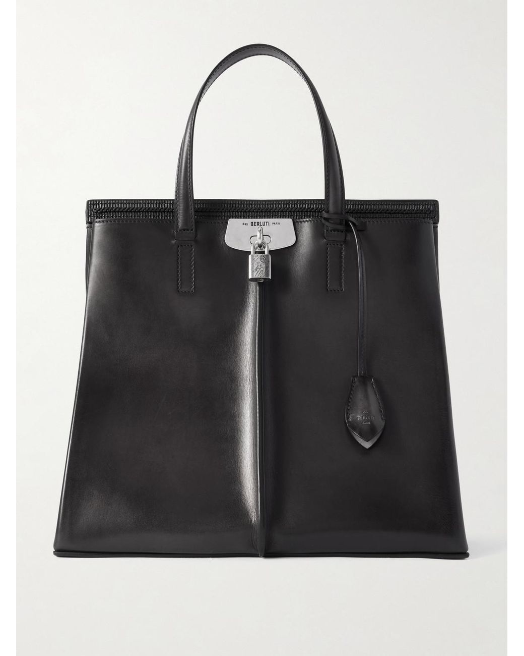 Berluti Black Luti 38 Venezia Leather Tote Bag for men