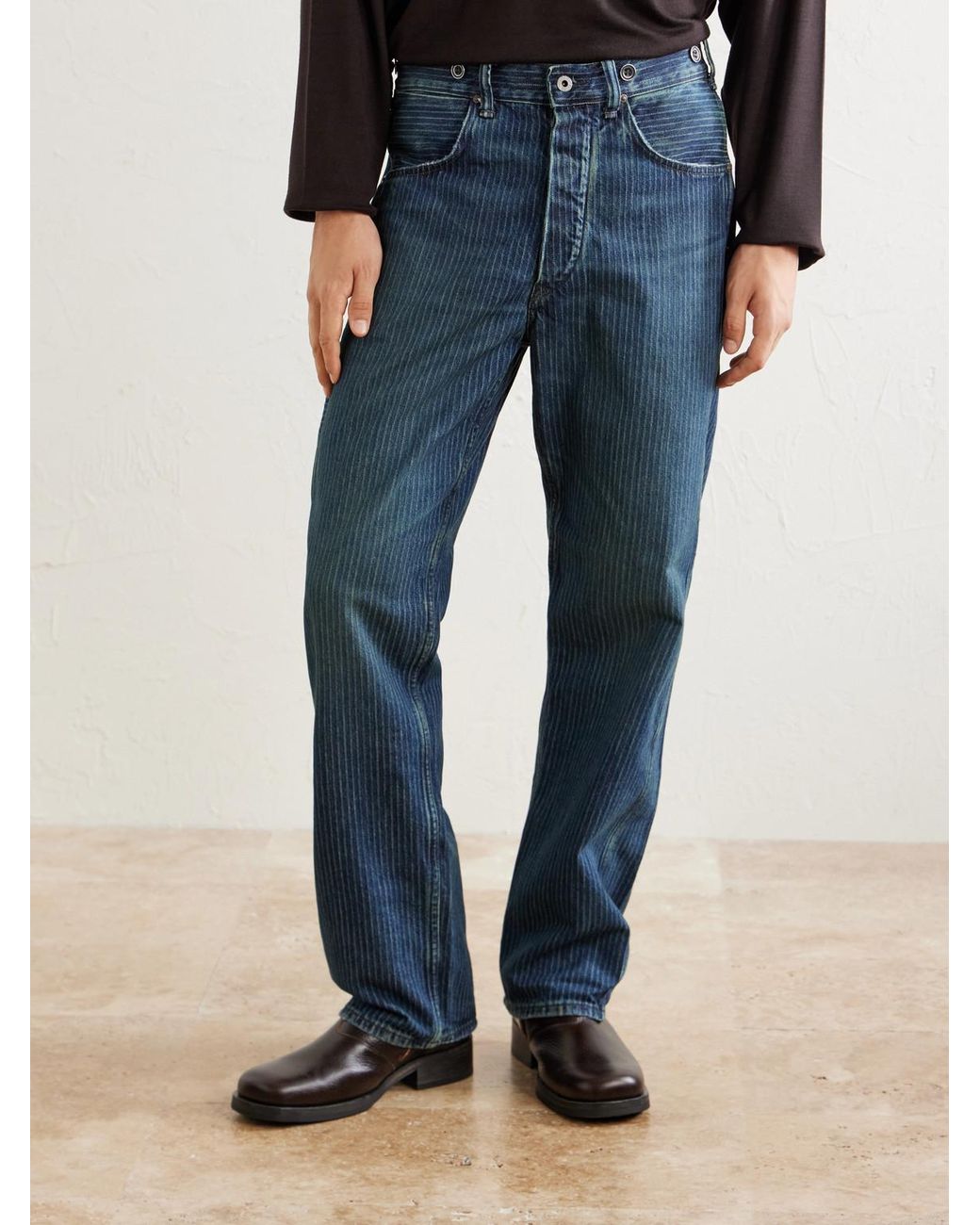 RRL Blue Richmond Straight-leg Striped Jeans for men