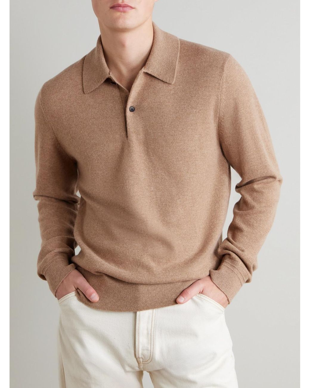 Mr P. Natural Cliff Cashmere Polo Shirt for men