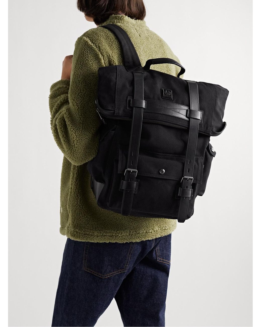 Belstaff Bruce Logo-appliquéd Leather-trimmed Canvas Backpack in Black for  Men | Lyst Canada