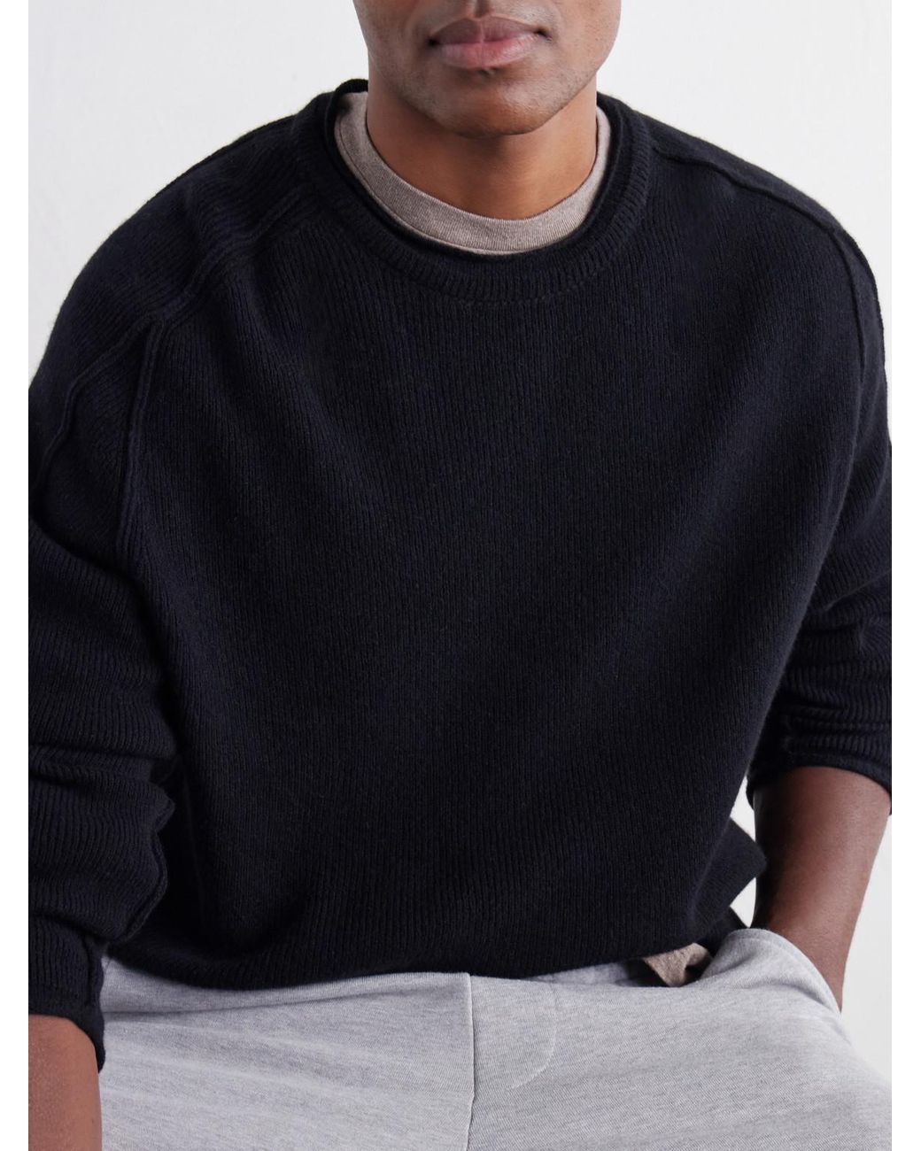 Casey Casey Blue Merino Wool And Cashmere-blend Sweater for men