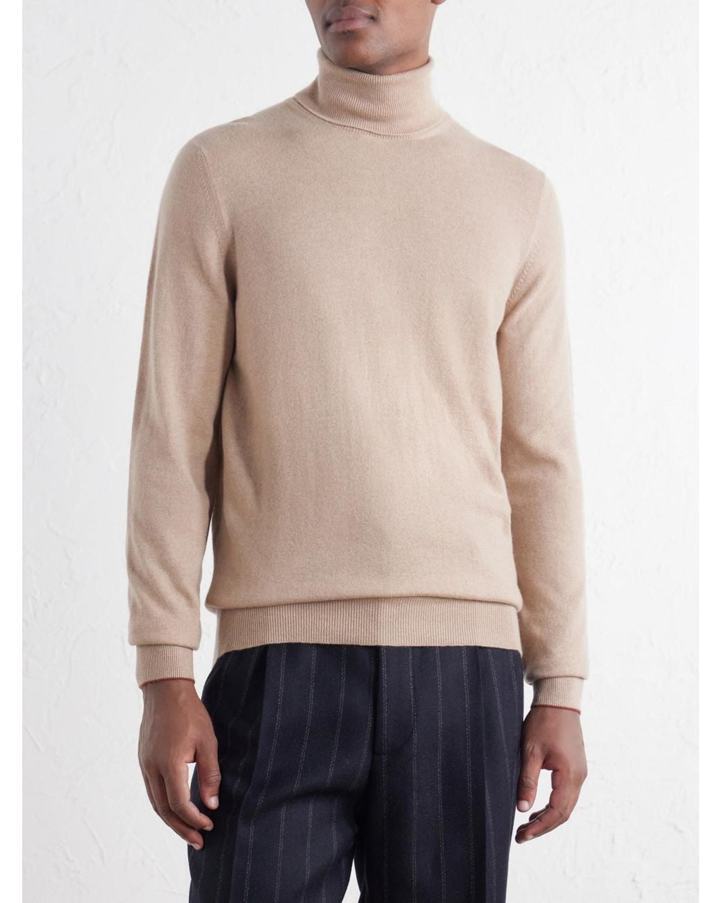 Brunello Cucinelli Natural Cashmere Rollneck Sweater for men