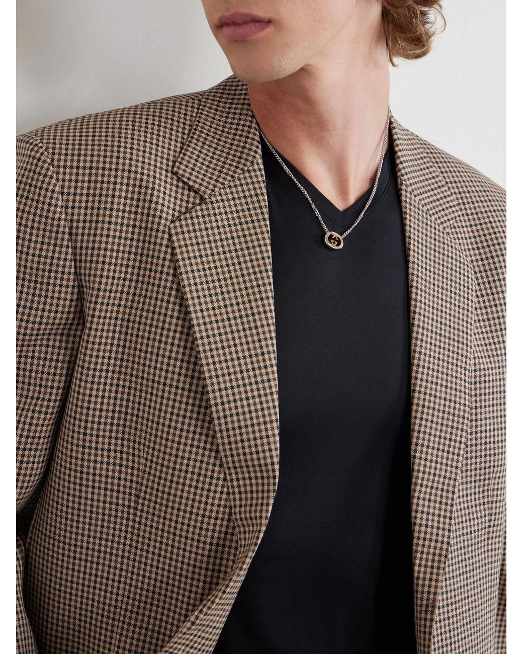 Gucci Natural Interlocking G And-Tone Necklace for men