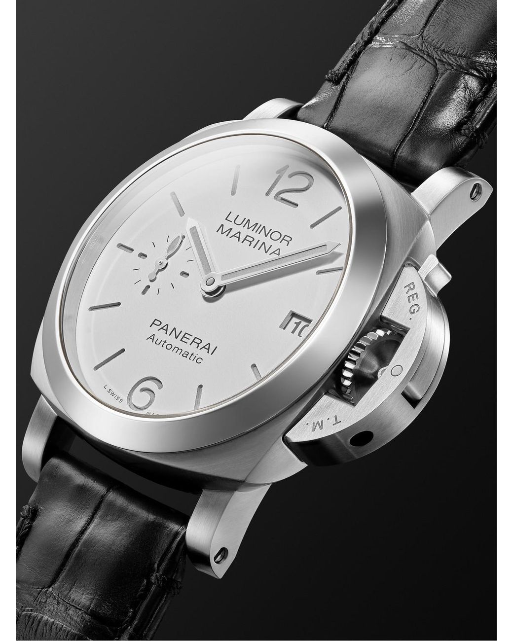 Panerai Black Luminor Marina Quaranta Automatic Stainless Steel Watch, Ref. Pam01271 for men