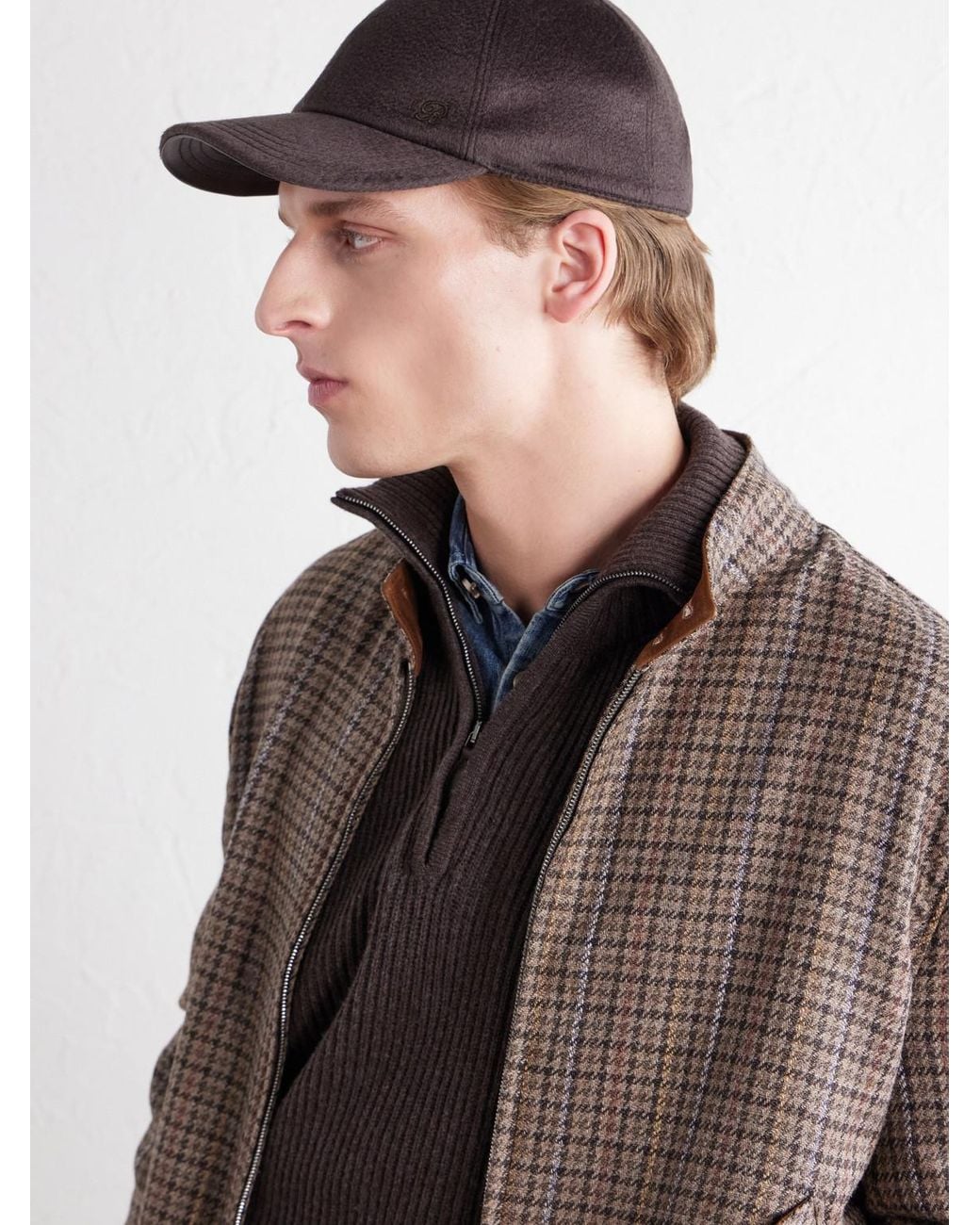 Berluti Brown Brushed Cashmere Cap for men