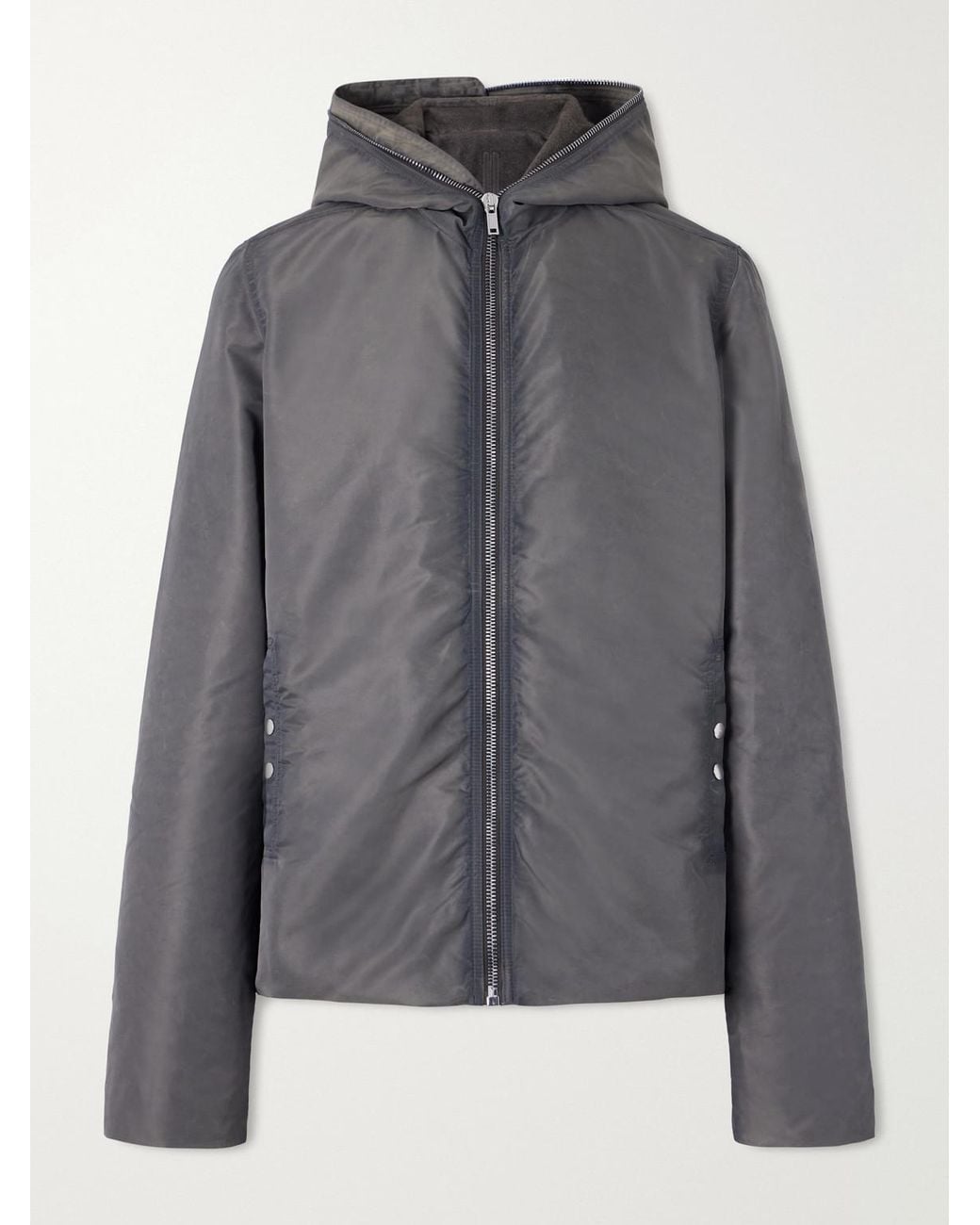 Rick Owens Gray Gimp Shell Hooded Jacket for men
