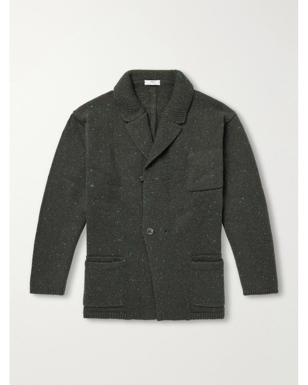 Inis Meáin Green Wool And Cashmere-Blend Cardigan for men