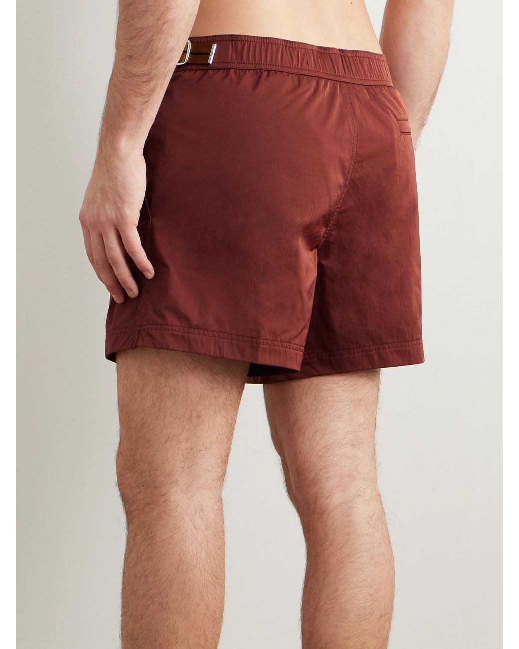 Zegna Red Rio Straight-Leg Mid-Length Swim Shorts for men