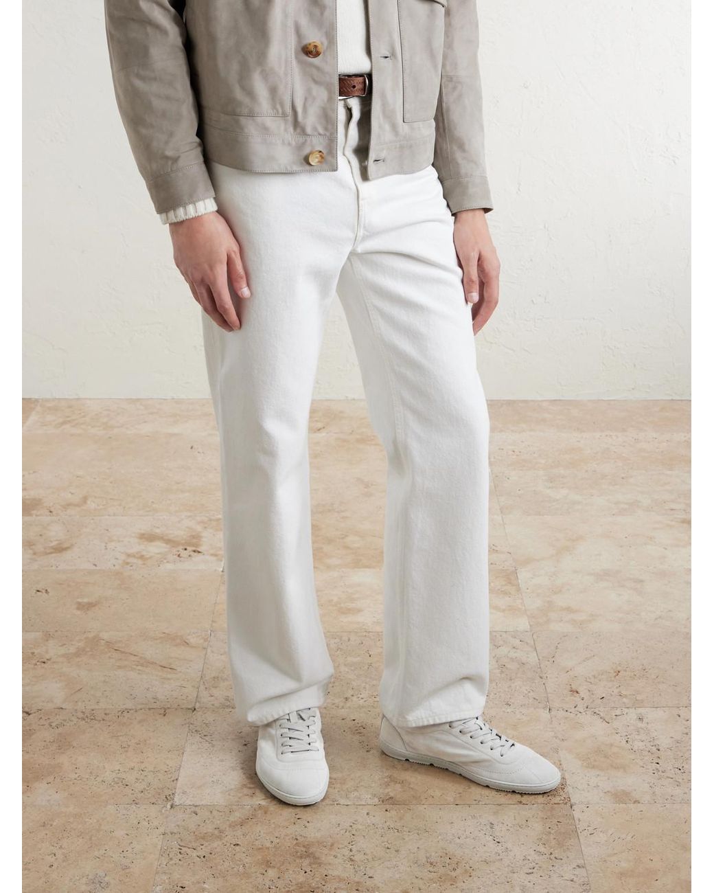 Brunello Cucinelli Natural Suede Sneakers for men