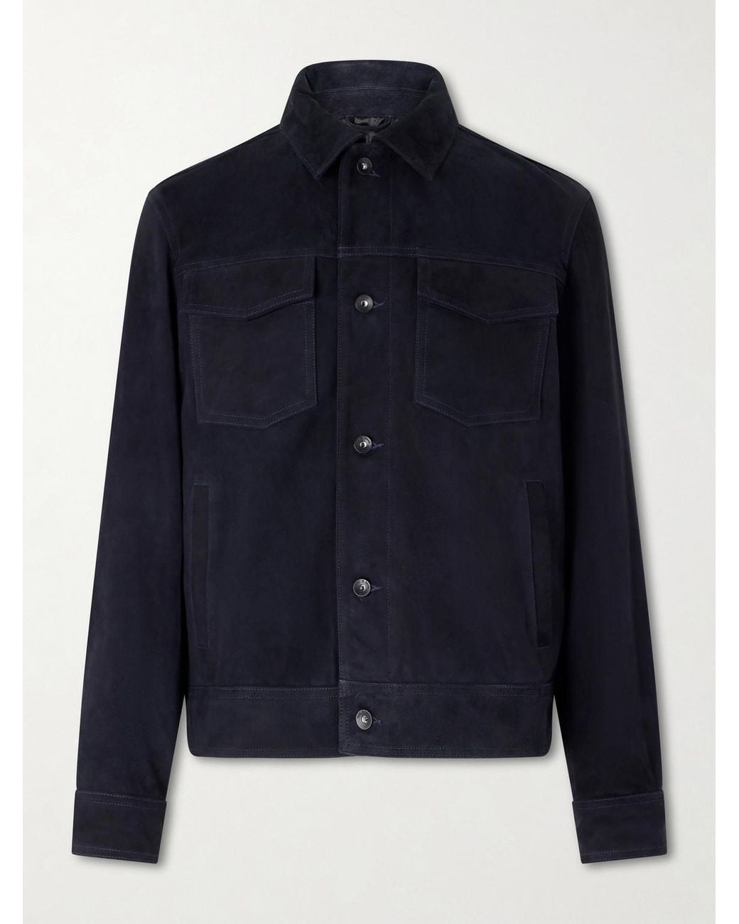 Rag & Bone Blue Suede Trucker Jacket for men